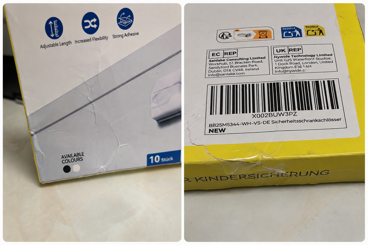 đ„OUTLETđ„ Echocube BarnsĂ€kerhetslĂ„s för skĂ„p - 10-pack vit