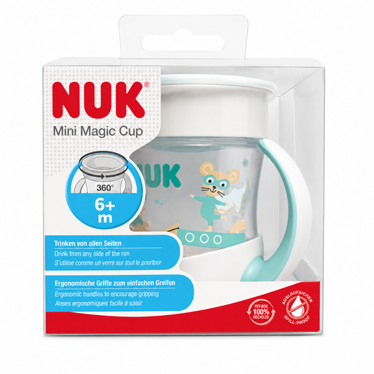 NUK Mini Magic Cup - spillfri mugg 160ml turkos - 6+ mån
