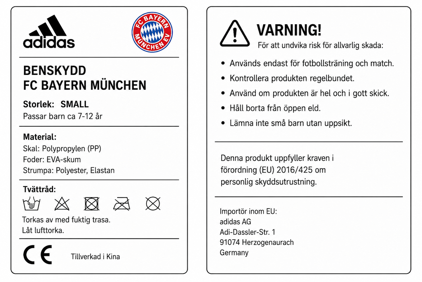 Adidas benskydd FC Bayern München - Stl S
