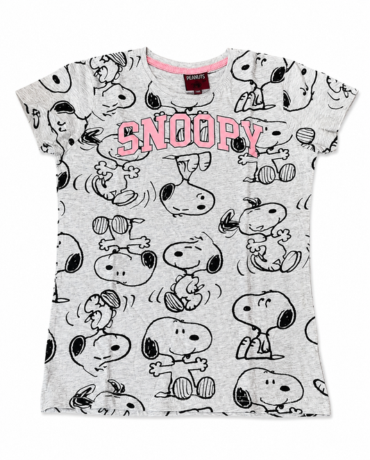 Snoopy T-shirt barn Strl 134/140 - grå/rosa