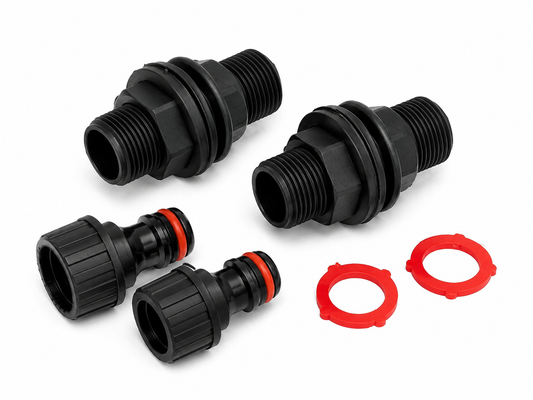 Tankgenomföring med krananslutning 1/2" 2-pack