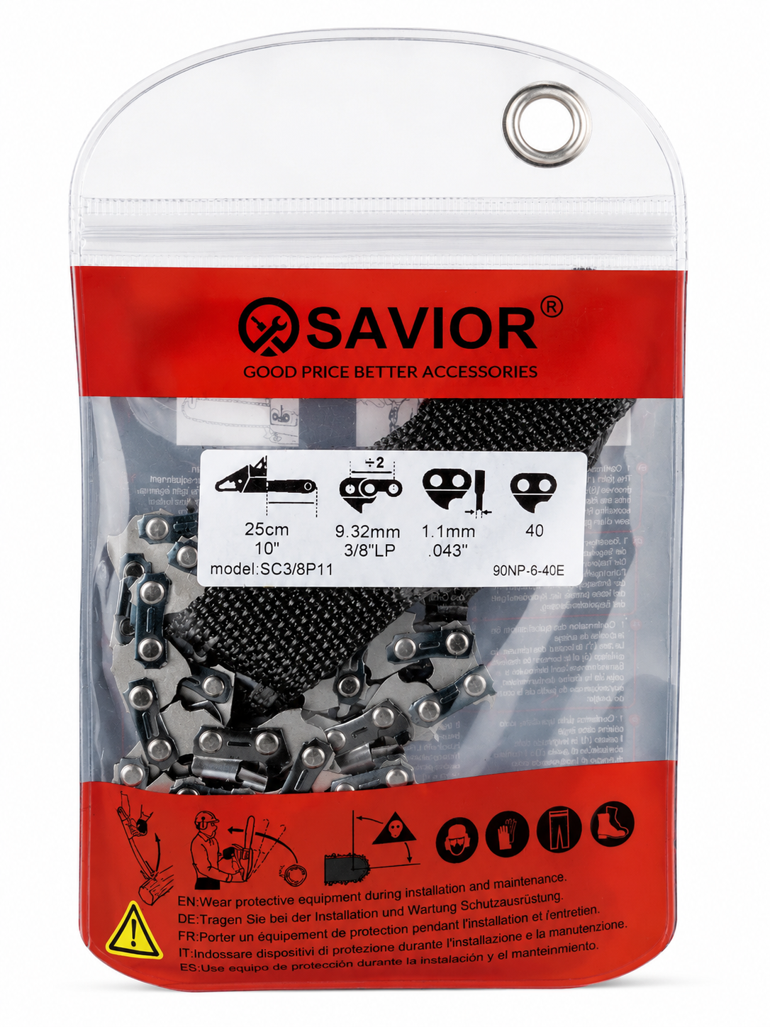 Savior motorsågkedja 25 cm / 10" - 3-pack