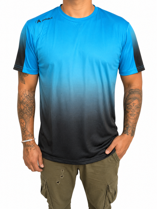 Asioka Tenerife mesh sport t-shirt herr - blå/svart - Stl S