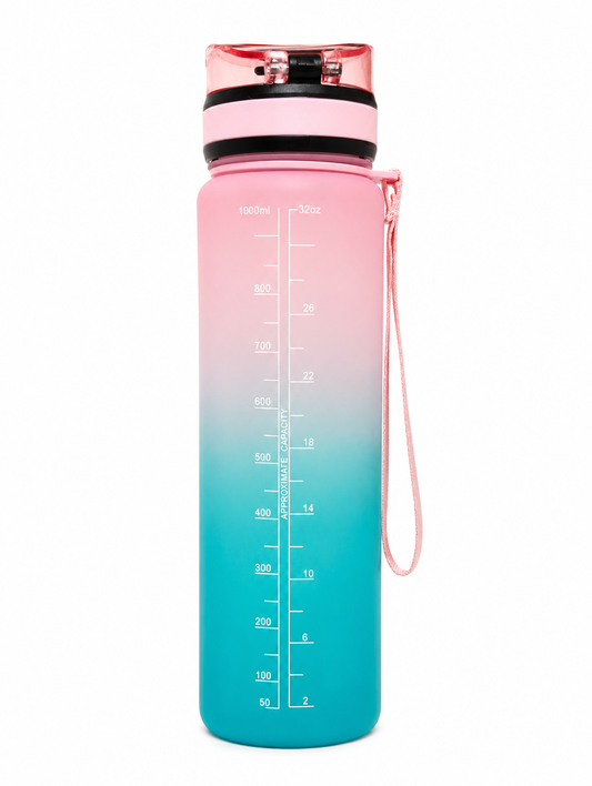 Sportvattenflaska 1000 ml - rosa/turkos