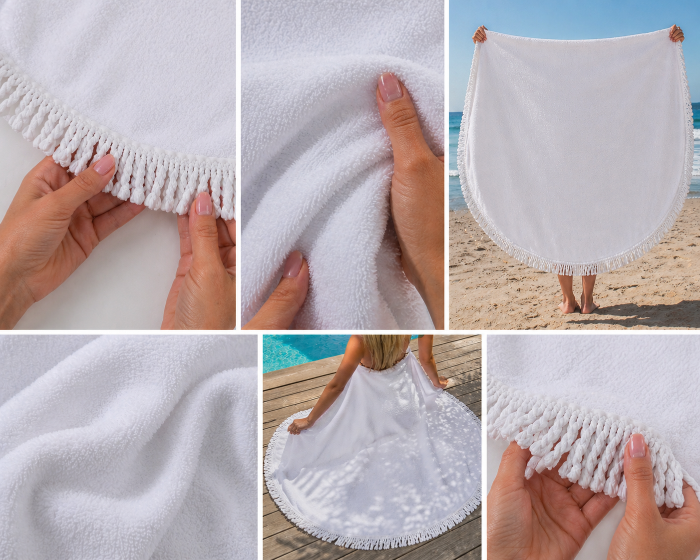 Rund strandhandduk Mandala - blå