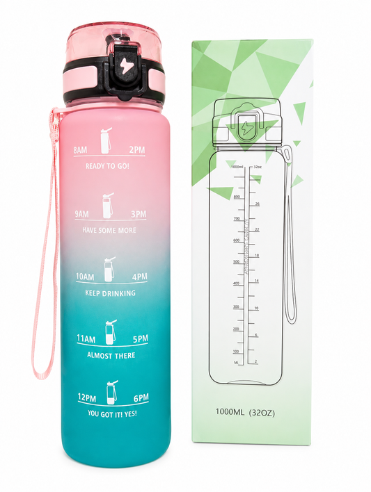 Sportvattenflaska 1000 ml - rosa/turkos
