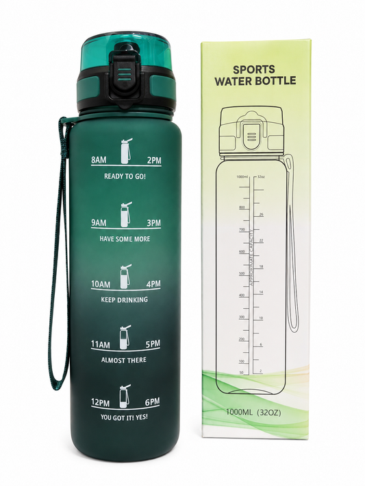 Sportvattenflaska 1000 ml - tonad grön