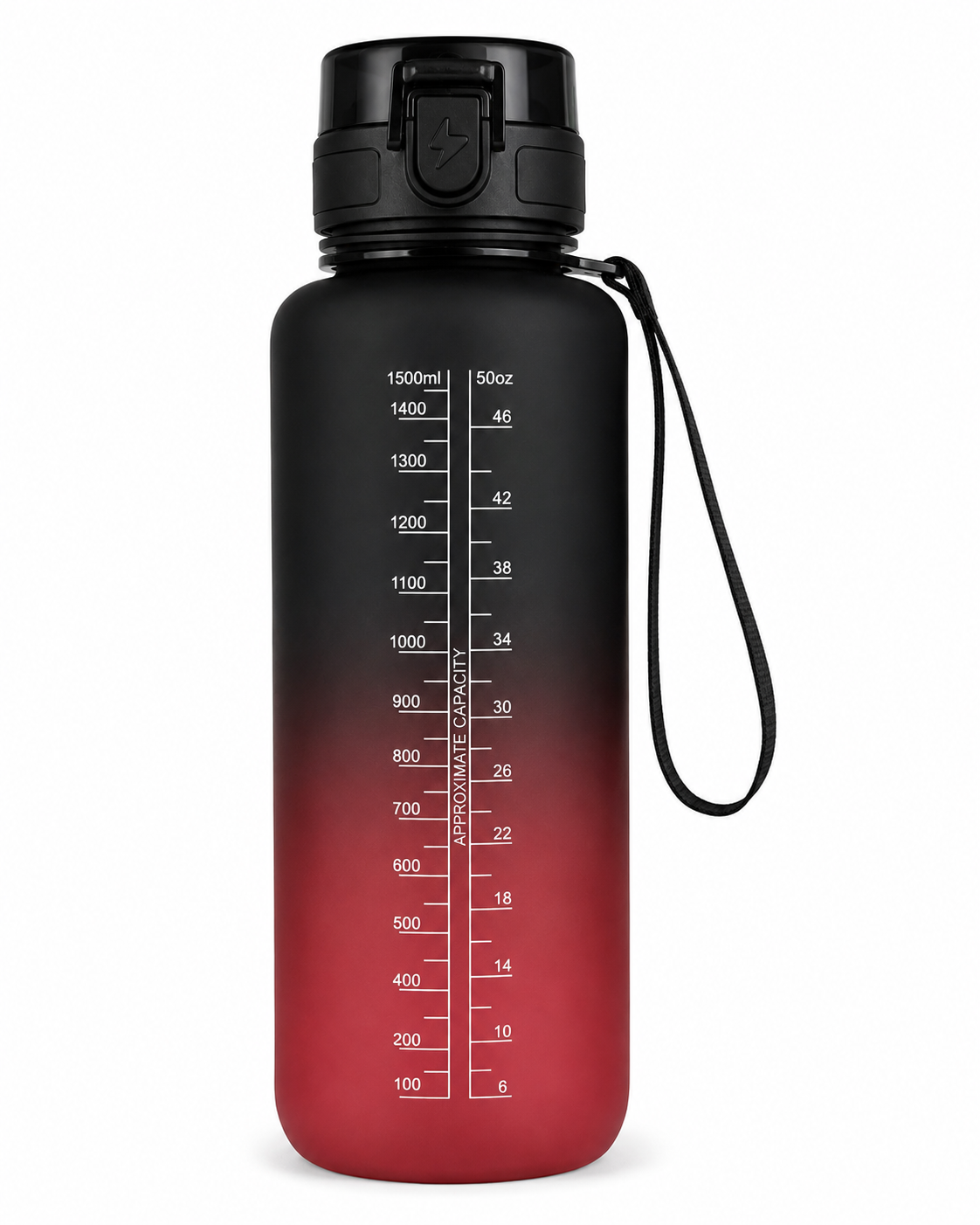 Sportvattenflaska 1500 ml - svart/röd